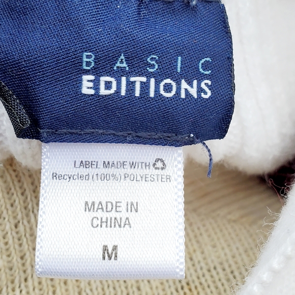 Basic Editions White 3/4 Sleeve Cardigan Size M - Picture 7 of 7